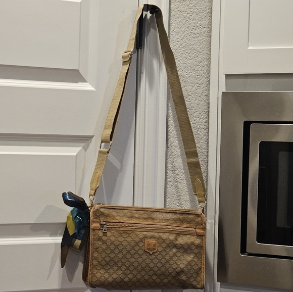 Céline Macadam Monogram Vintage Coated Canvas Clutch with Strap & Twilly Added - Picture 9 of 16